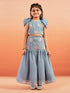 Girl's' Aqua Lehenga Set